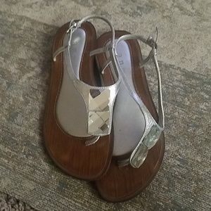 Silver jeweled sandals